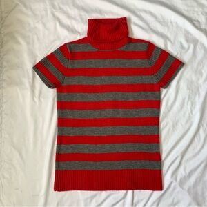 Y2k Knit Short Sleeve Turtleneck